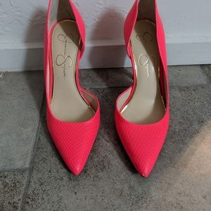 Bright pink Jessica Simpson heels